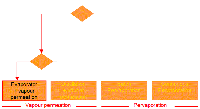 VAPOUR PERMEATION WITH INTEGRATED EVAPORATOR